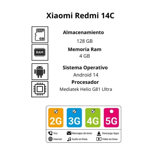 Xiaomi Redmi 14C 128GB + 4GB RAM - VERDE - Image 5