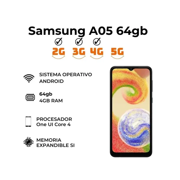 Samsung Galaxy A05 Dual Sim 64 Gb + 4 RAM - NEGRO - Image 4