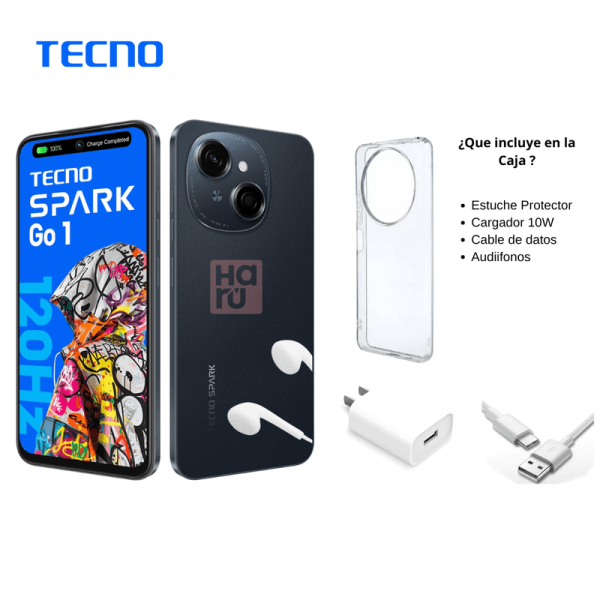 Celular TECNO SPARK Go1 128GB + 4GB RAM - Negro - Image 3