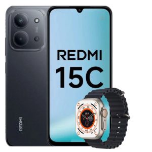 Celular Xiaomi Redmi 15C 256GB - 8GB RAM – Negro + Reloj Smart watch Obsequio